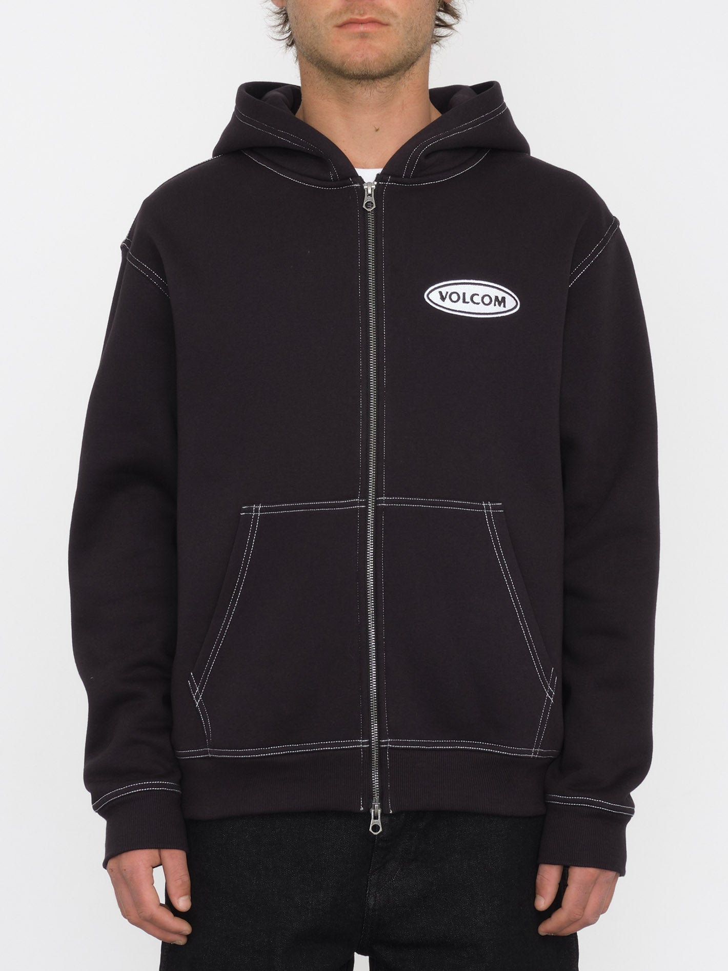 DAZY Sudadera Con Capucha Y Cremallera Cuarto De Letter Embrodery, De