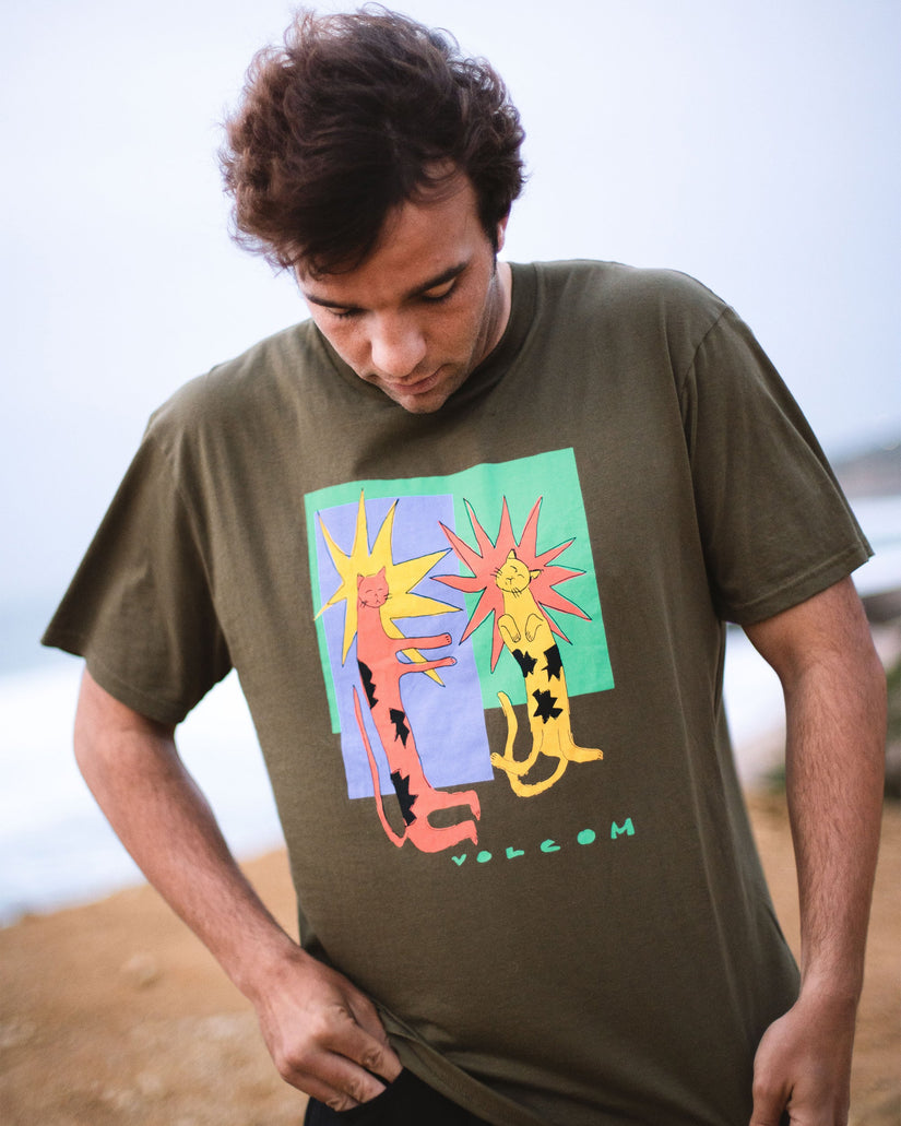 Camiseta Longo Cats - Sage Leaf