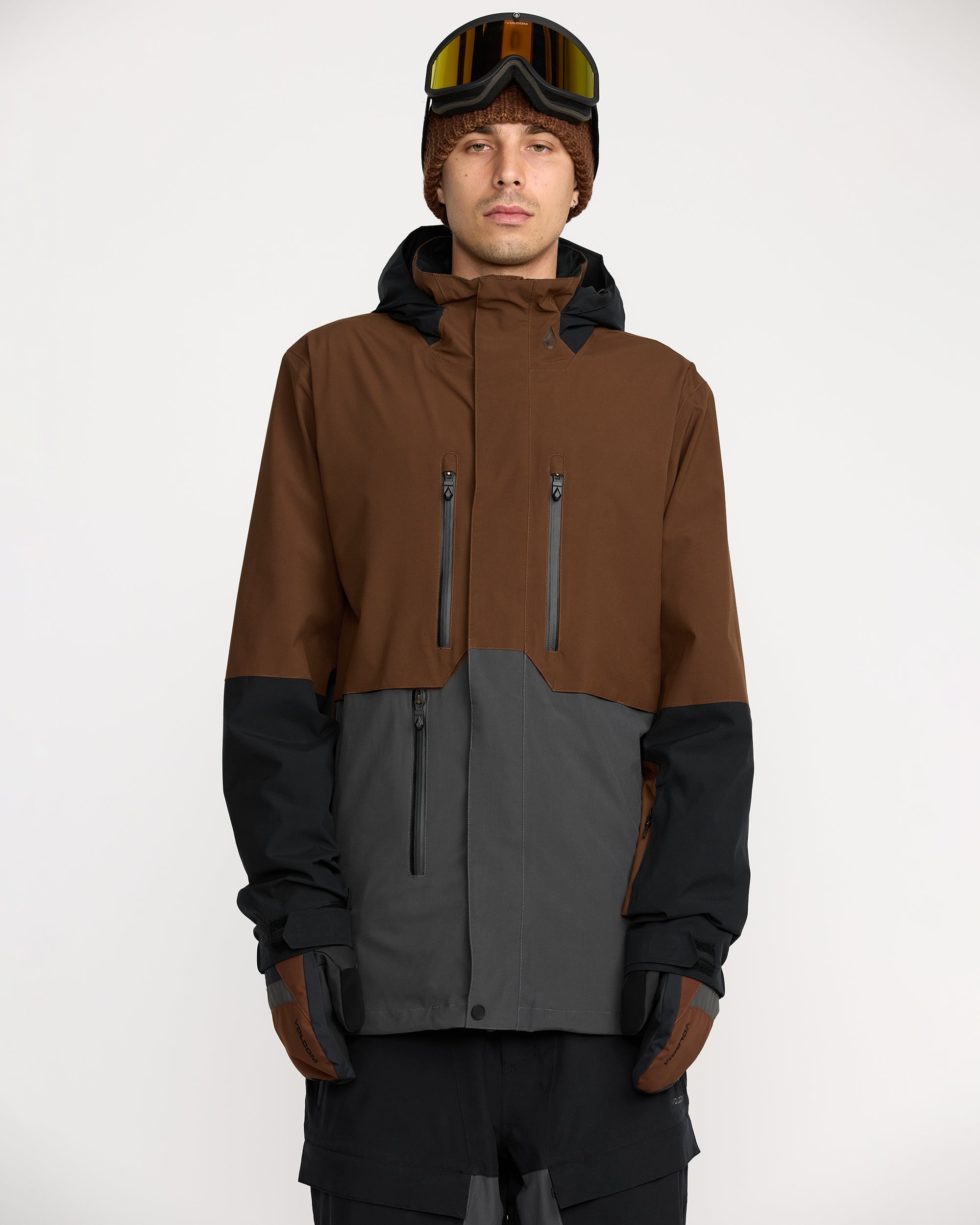 新品 GORE-TEX上下セット VOLCOM JACKET&BIB BROWN Chaqueta L Gore-Tex - Brown - Hombre - Volcom España