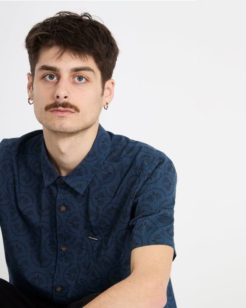 Camisa Scaler Stone Woven - Midnight Blue