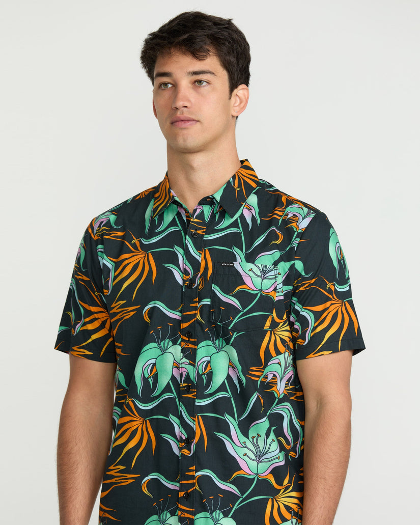 Camisa Brainmelter Floral - Black Green
