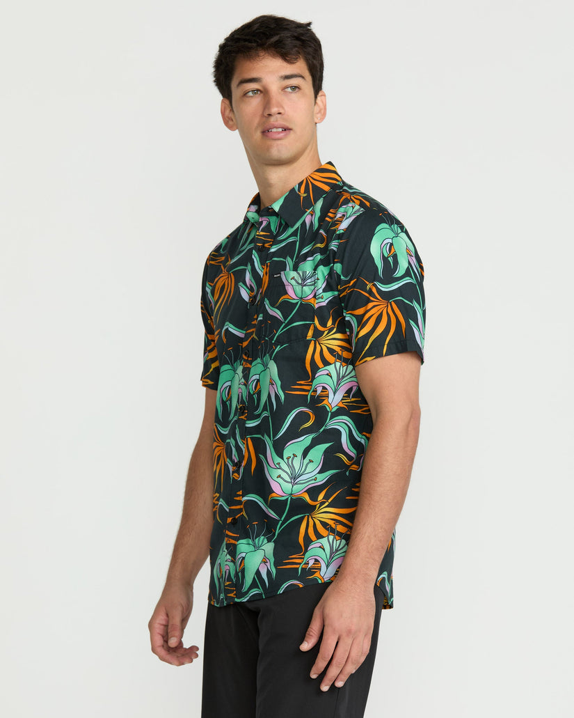 Camisa Brainmelter Floral - Black Green
