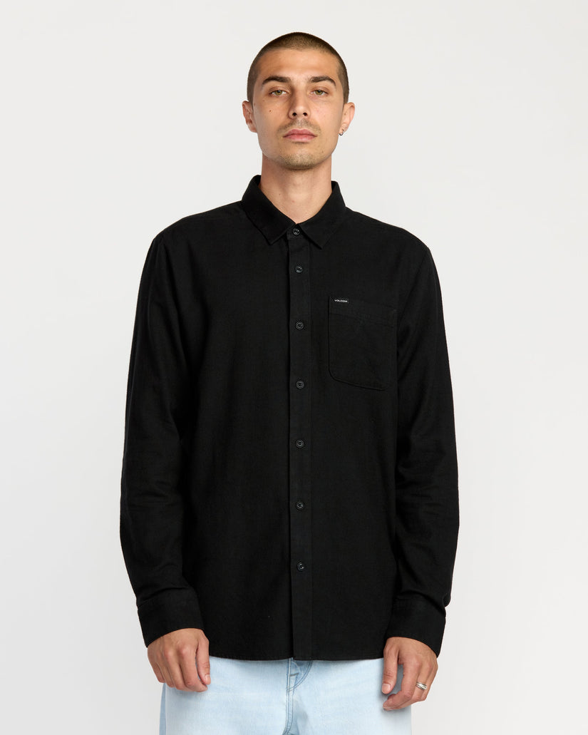 Camisa De Franela Caden Solid - Antique Black