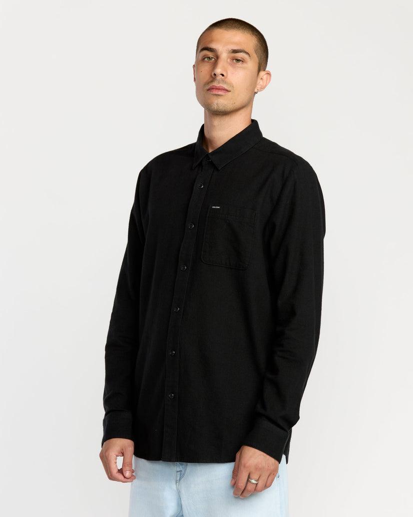 Camisa De Franela Caden Solid - Antique Black