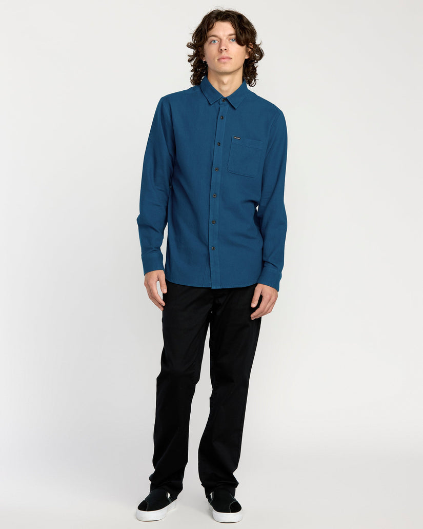 Camisa De Franela Caden Solid - Cosmic Blue