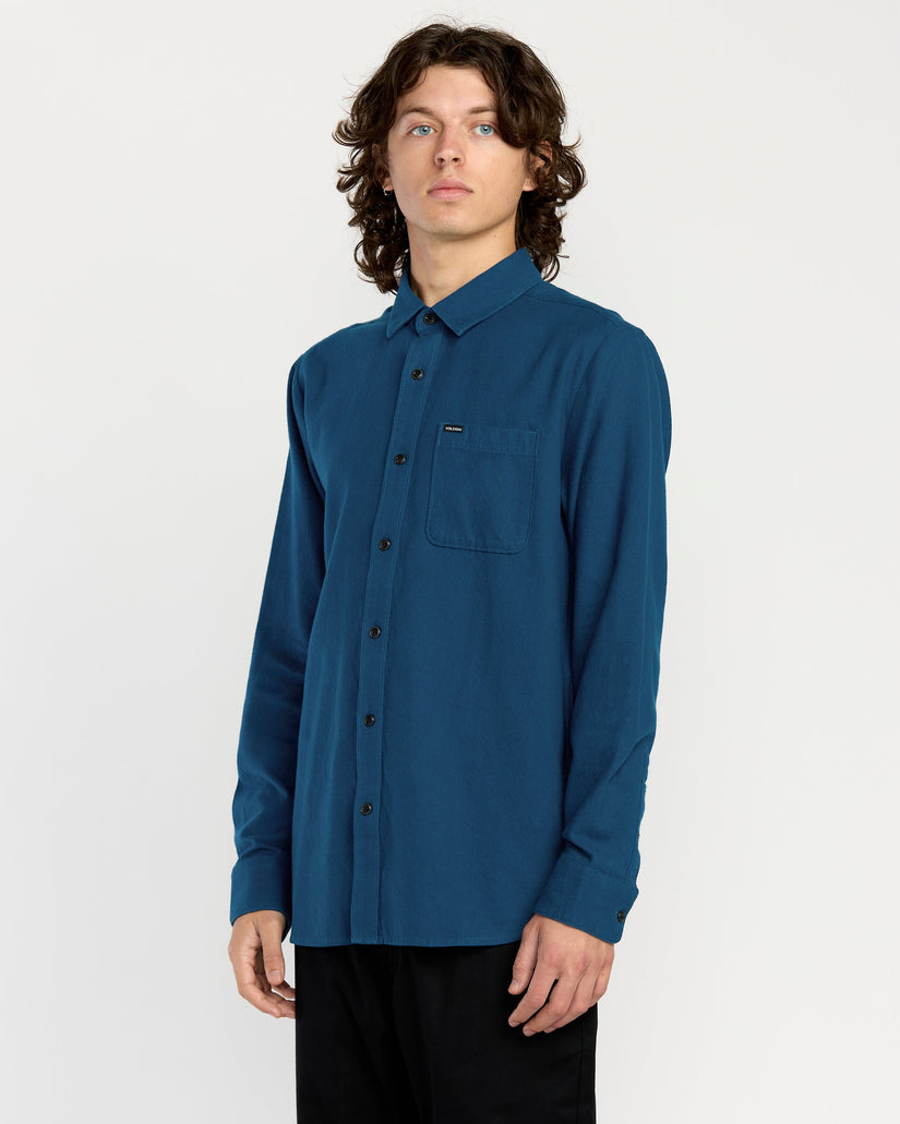 Camisa De Franela Caden Solid - Cosmic Blue