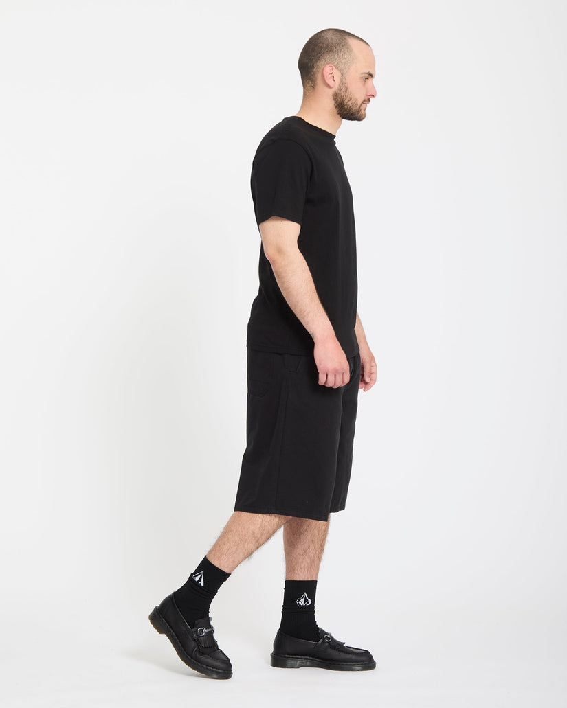 Pantalón corto chino con cintura elástica Chillow Pleat 24" - Black