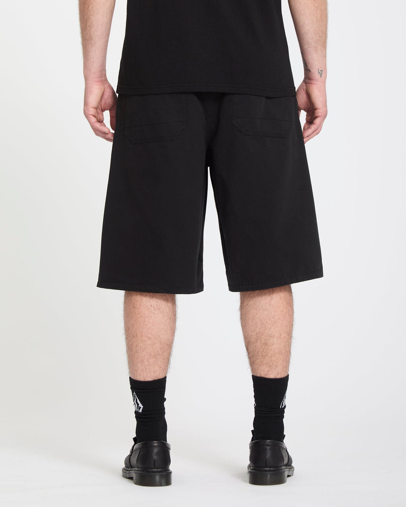 Pantalón corto chino con cintura elástica Chillow Pleat 24" - Black