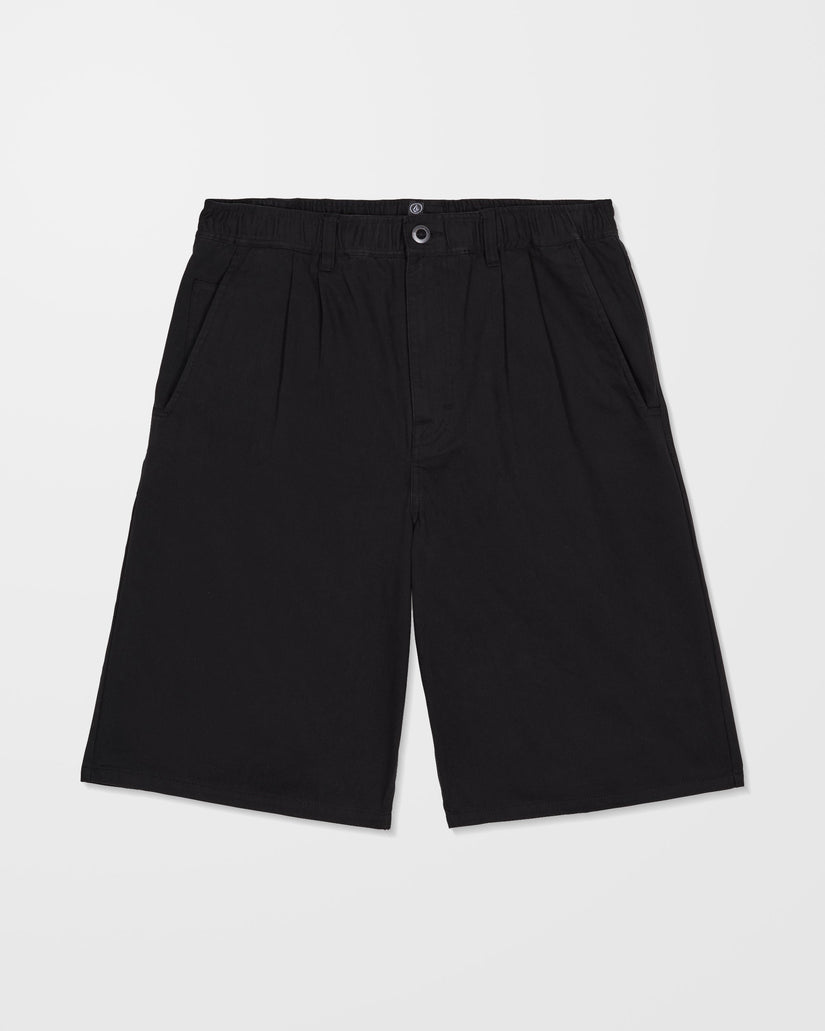 Pantalón corto chino con cintura elástica Chillow Pleat 24" - Black