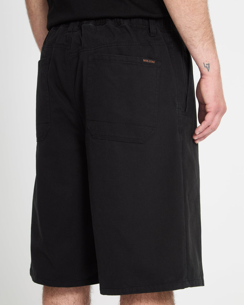 Pantalón corto chino con cintura elástica Chillow Pleat 24" - Black