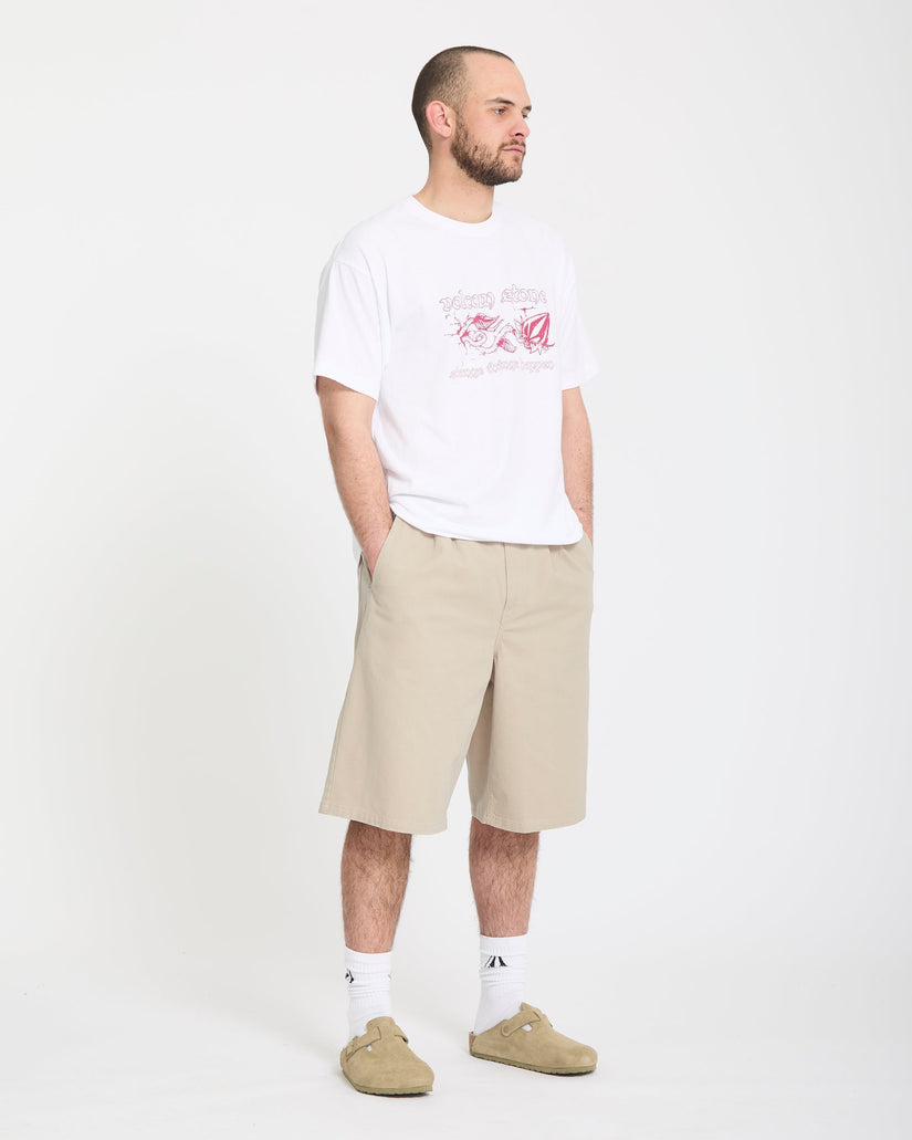 Pantalón corto chino con cintura elástica Chillow Pleat 24" - Light Khaki