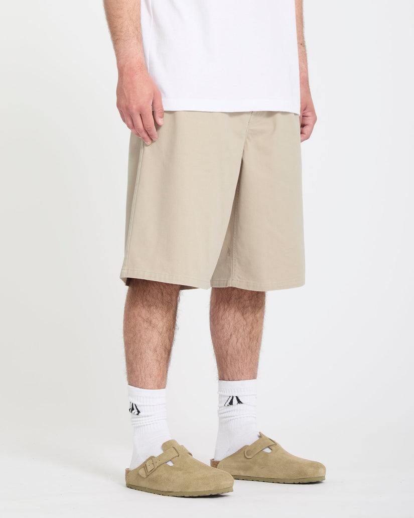Pantalón corto chino con cintura elástica Chillow Pleat 24" - Light Khaki