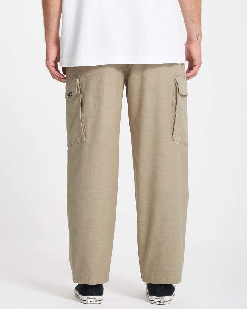 Pantalón Cargo Con Cintura Elástica Billow Tapered - Khaki