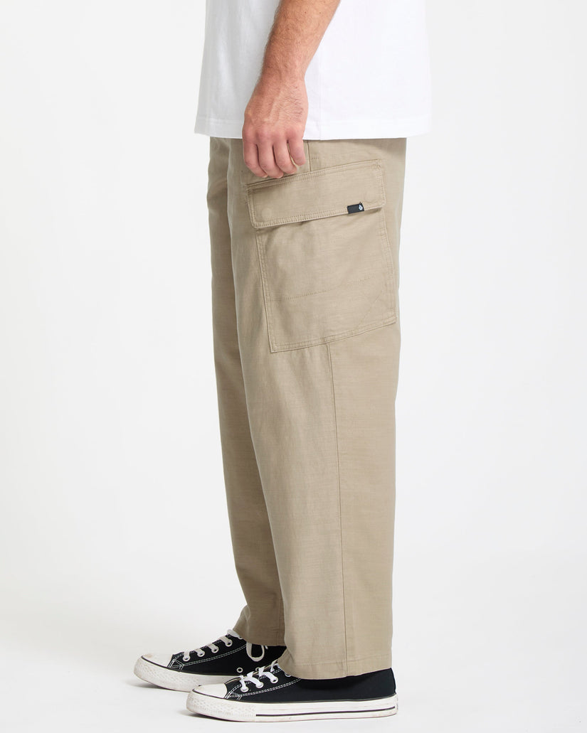 Pantalón Cargo Con Cintura Elástica Billow Tapered - Khaki