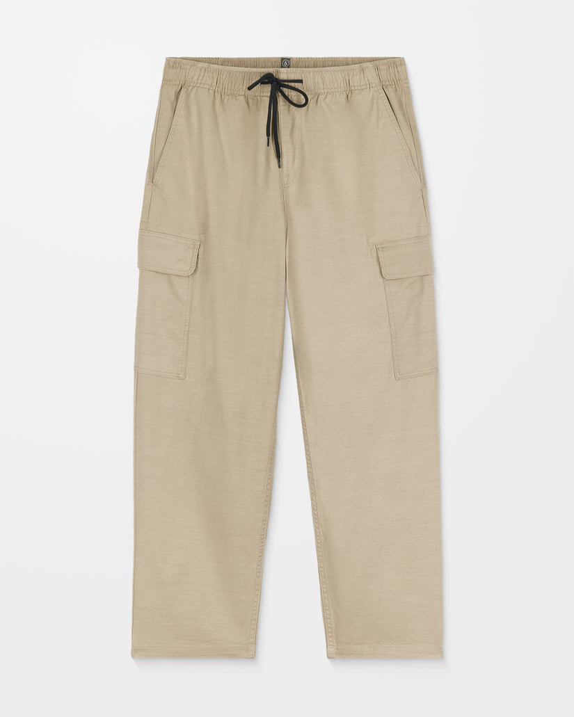Pantalón Cargo Con Cintura Elástica Billow Tapered - Khaki