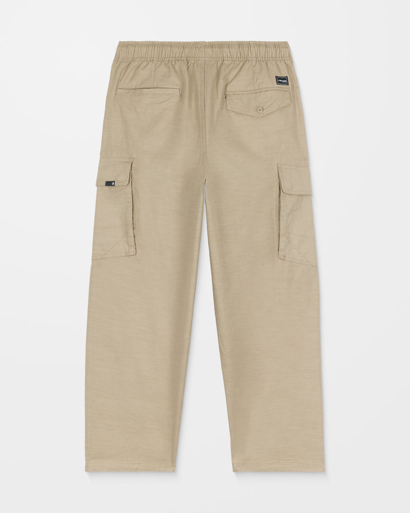 Pantalón Cargo Con Cintura Elástica Billow Tapered - Khaki
