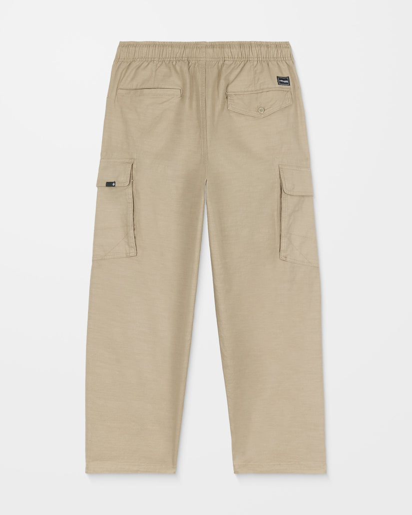 Pantalón Cargo Con Cintura Elástica Billow Tapered - Khaki
