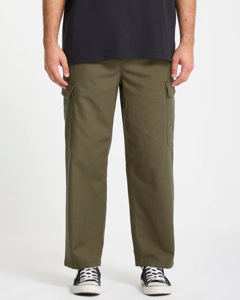 Pantalón Cargo Con Cintura Elástica Billow Tapered - Sage Leaf