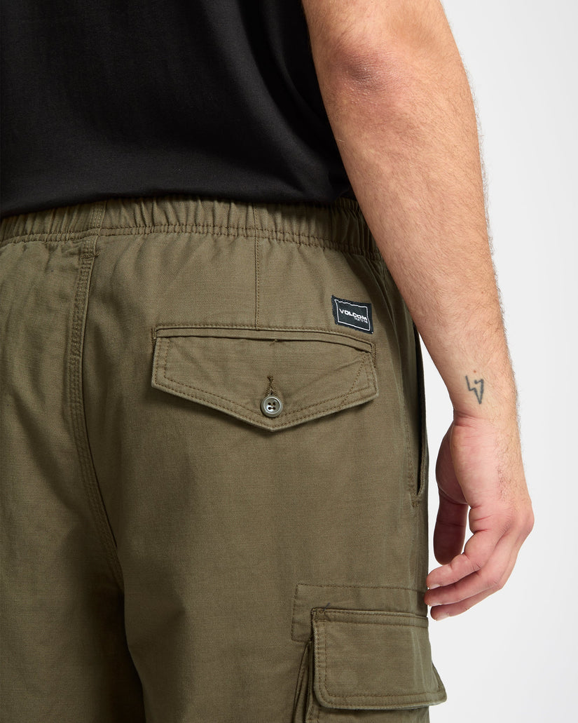 Pantalón Cargo Con Cintura Elástica Billow Tapered - Sage Leaf
