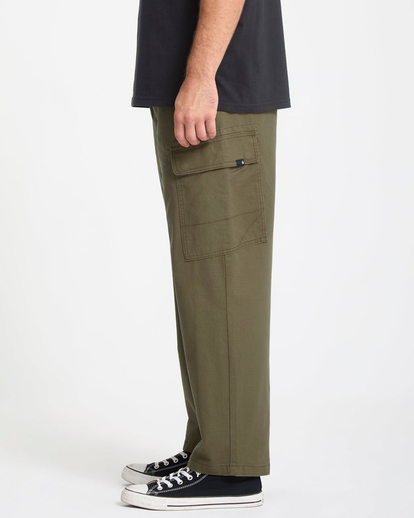 Pantalón Cargo Con Cintura Elástica Billow Tapered - Sage Leaf