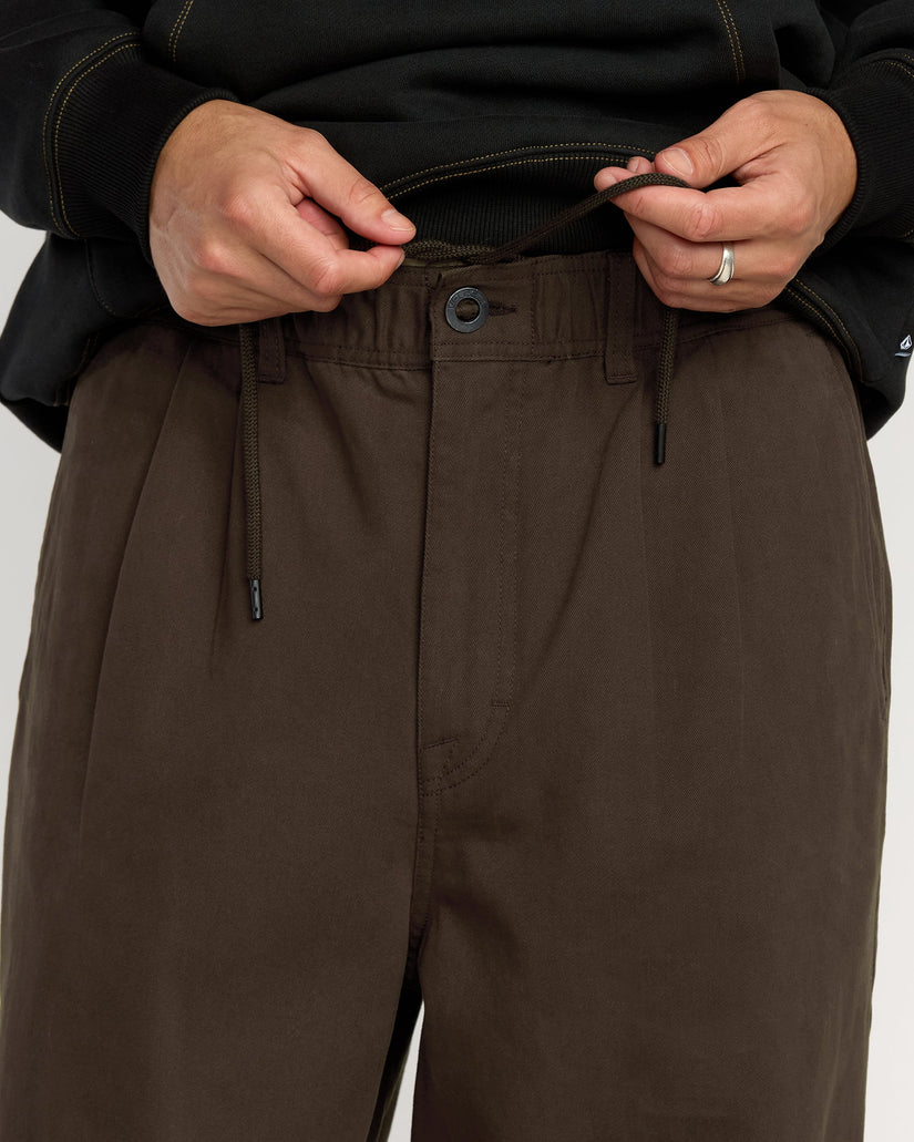 Pantalón Con Cintura Elástica Chillow Pleat - Cacao