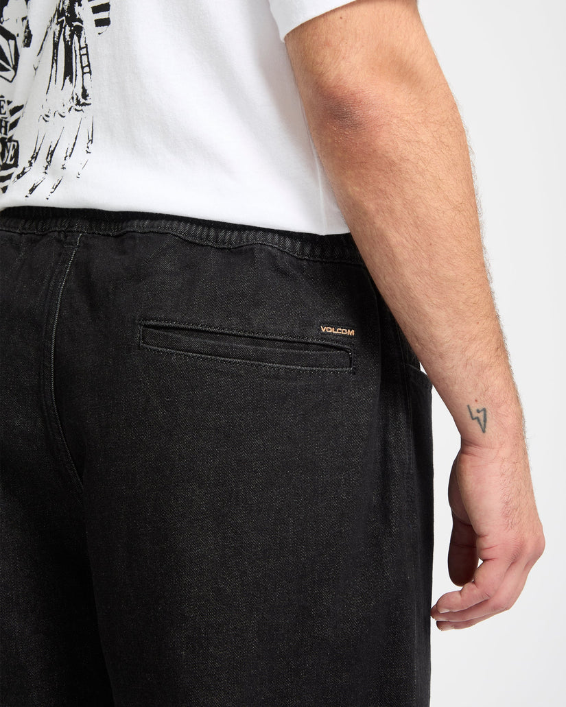 Pantalón Vaquero Con Cintura Elástica Freazy Loose - Black Wash