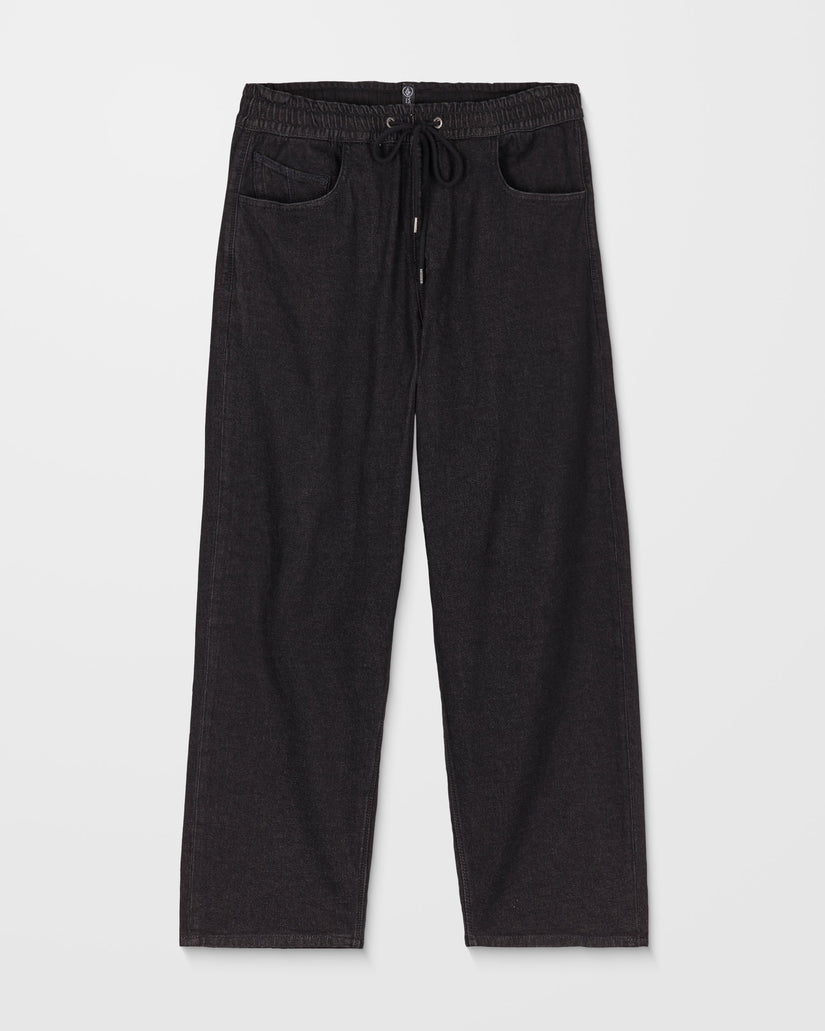Pantalón Vaquero Con Cintura Elástica Freazy Loose - Black Wash