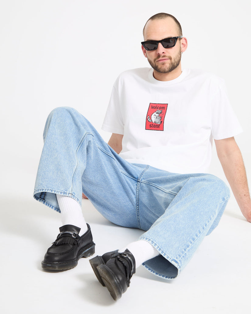 Pantalón vaquero con cintura elástica Freazy Loose - Pale Aqua