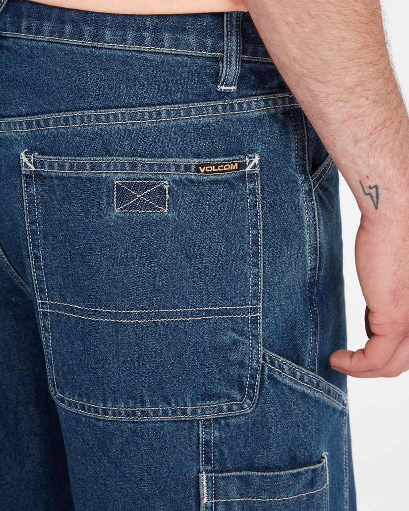 Pantalón corto vaquero Labored Denim Utility - INDIGO RIDGE WASH