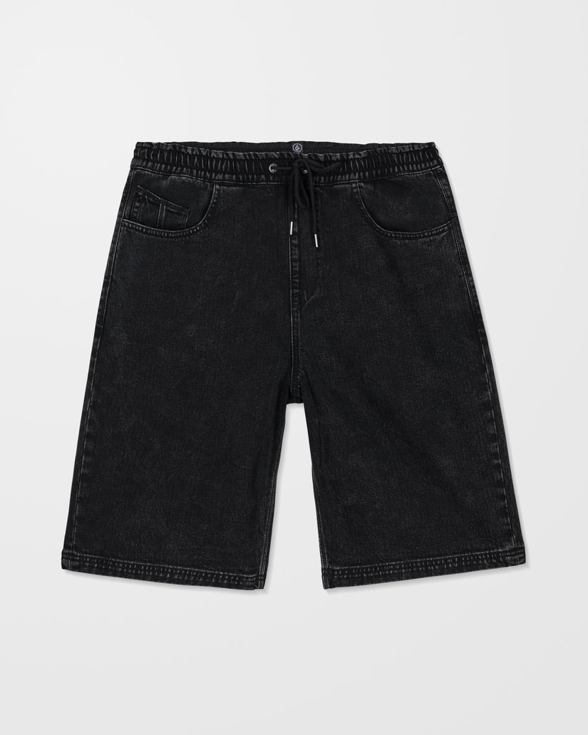 Pantalón corto vaquero con cintura elástica Freazy 22" - Blackity Black