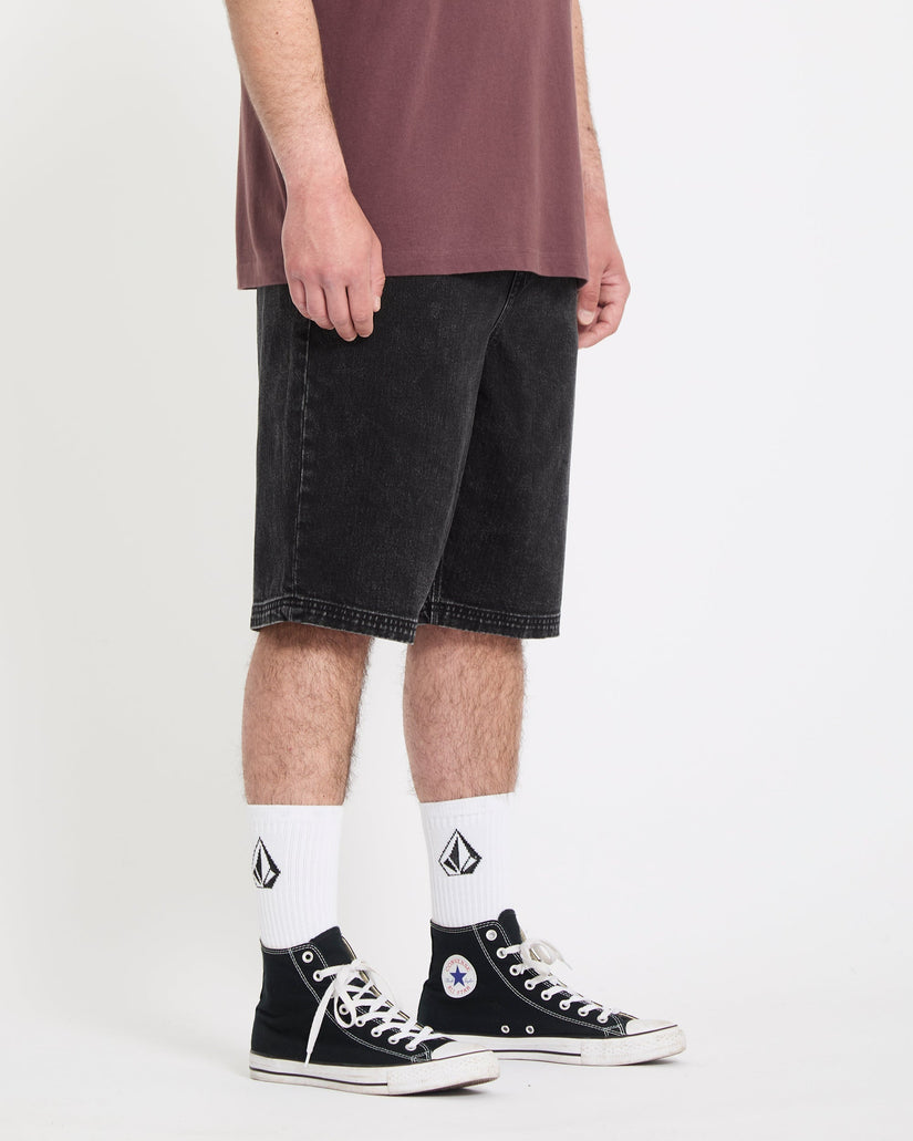 Pantalón corto vaquero con cintura elástica Freazy 22" - Blackity Black