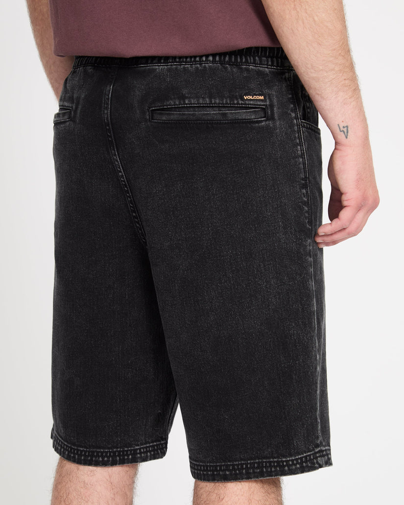 Pantalón corto vaquero con cintura elástica Freazy 22" - Blackity Black
