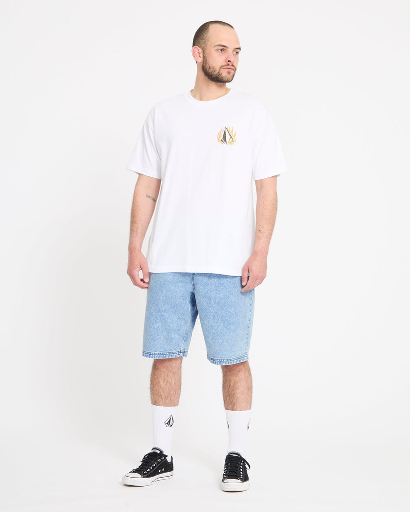Pantalón corto vaquero con cintura elástica Freazy 22" - Pale Aqua