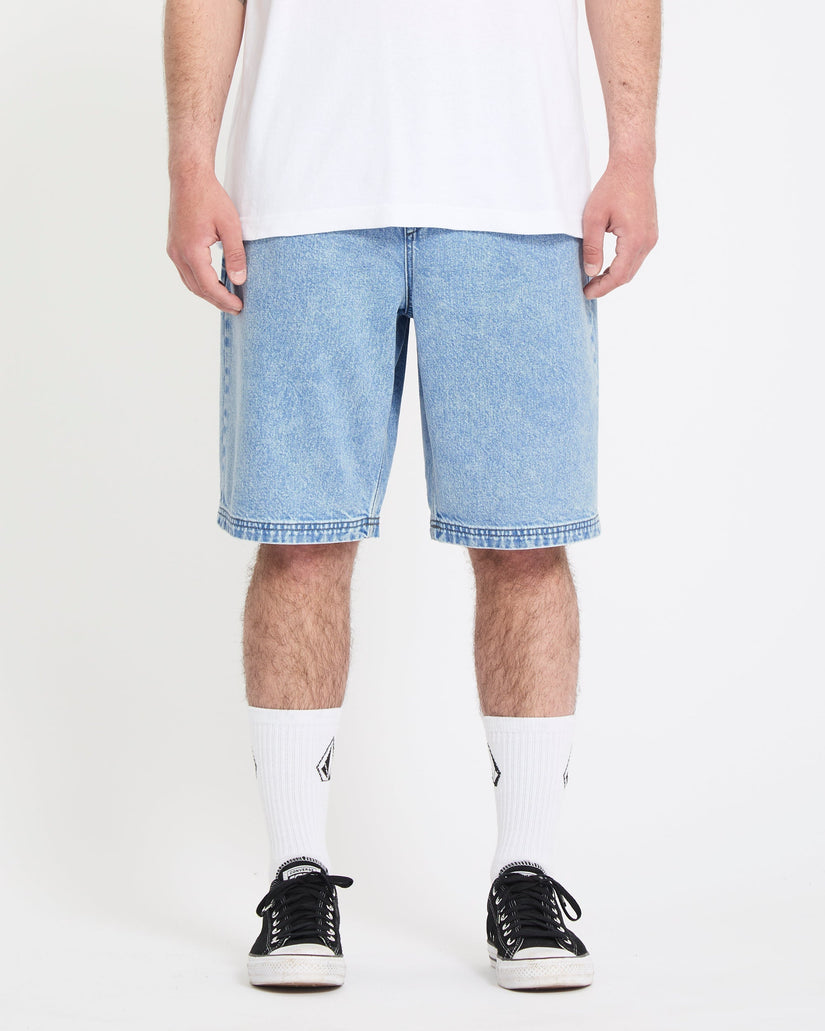 Pantalón corto vaquero con cintura elástica Freazy 22" - Pale Aqua