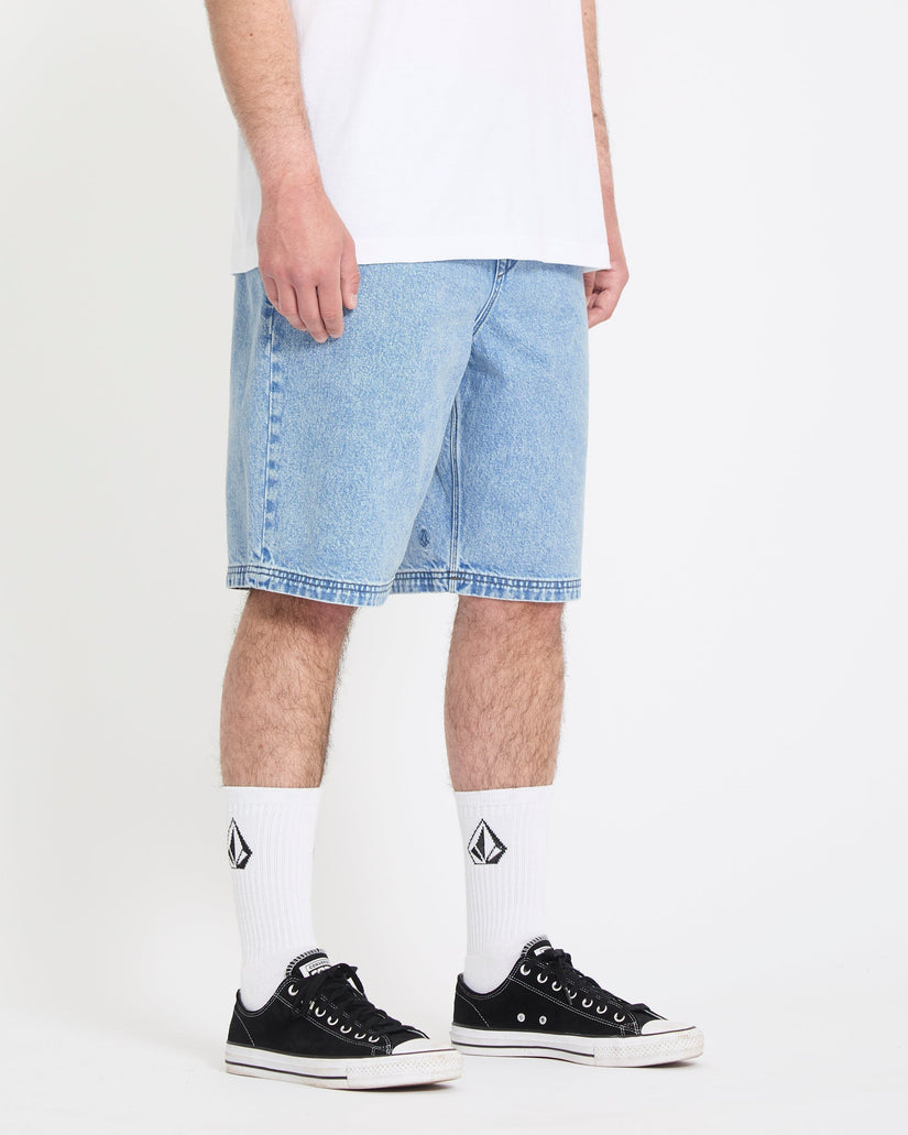 Pantalón corto vaquero con cintura elástica Freazy 22" - Pale Aqua