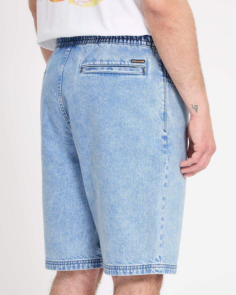 Pantalón corto vaquero con cintura elástica Freazy 22" - Pale Aqua