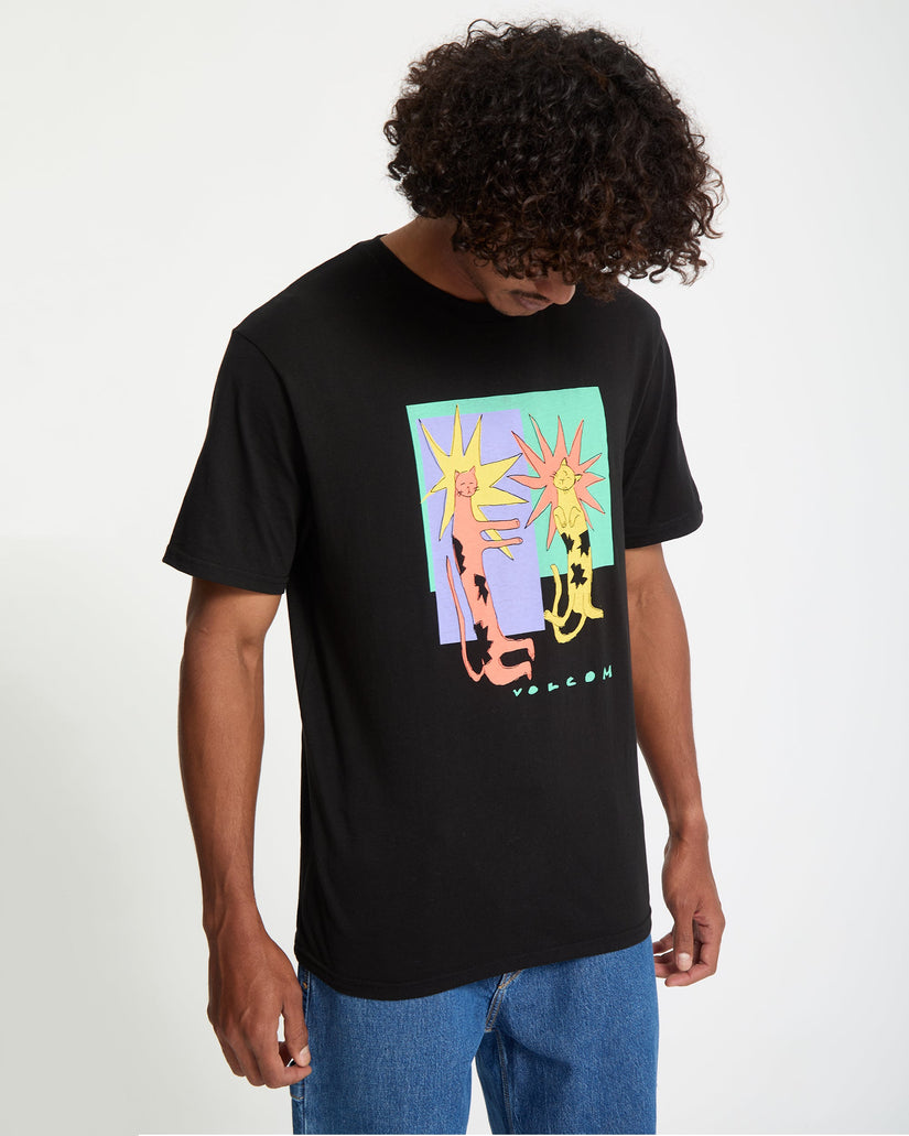 Camiseta Longo Cats - Black