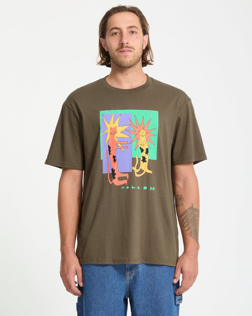 Camiseta Longo Cats - Sage Leaf