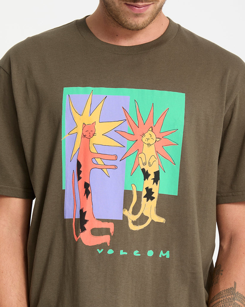 Camiseta Longo Cats - Sage Leaf