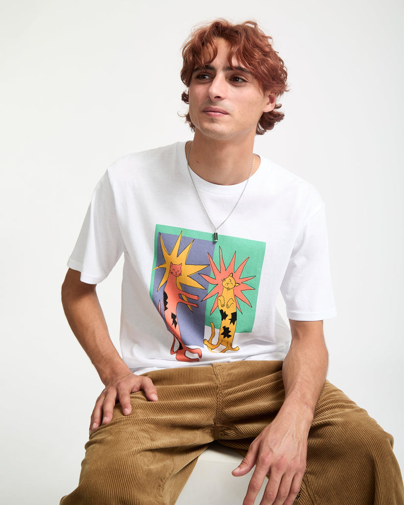 Camiseta Longo Cats - White