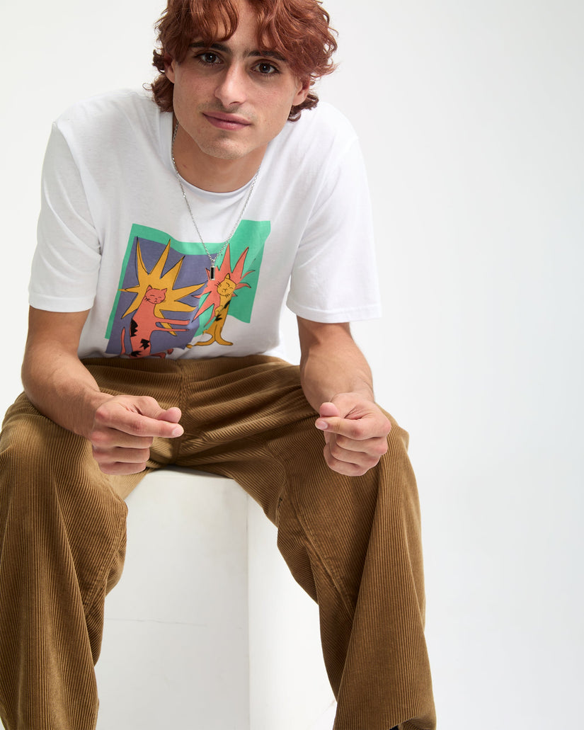 Camiseta Longo Cats - White