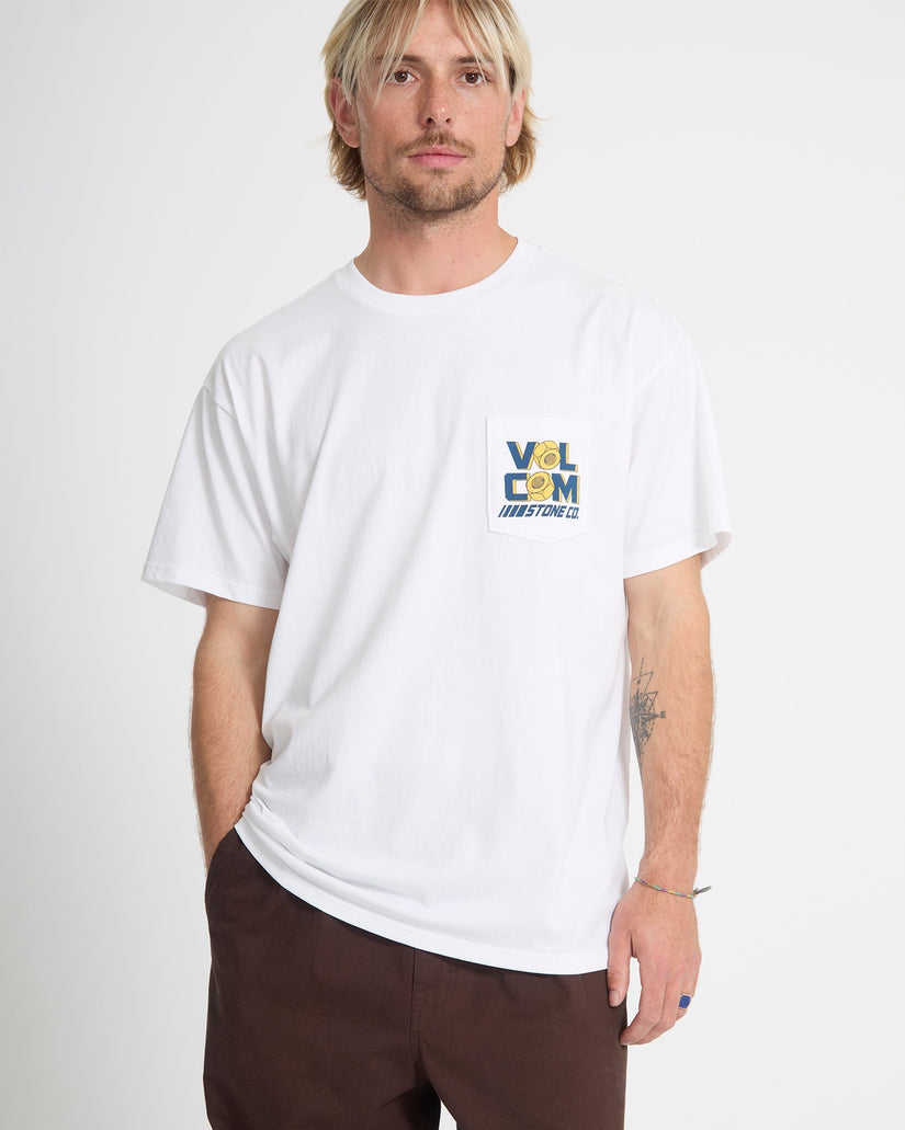 Camiseta Parted Out Pocket - White