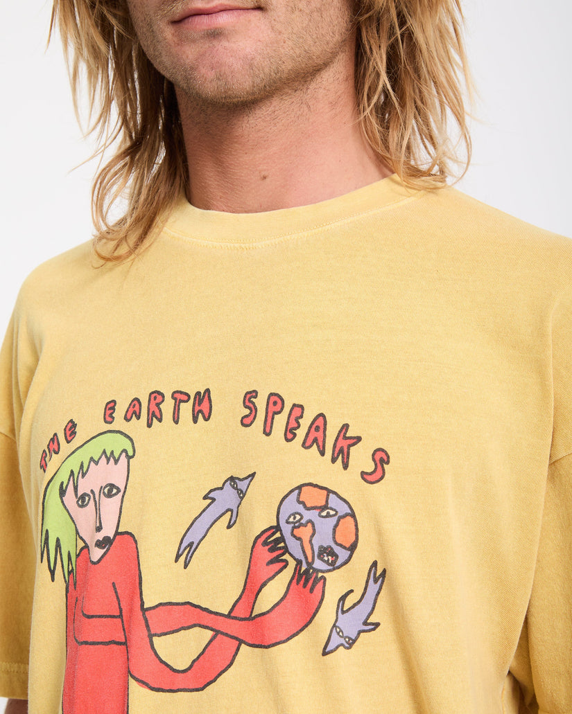 Camiseta Earth Speaks - Mustard