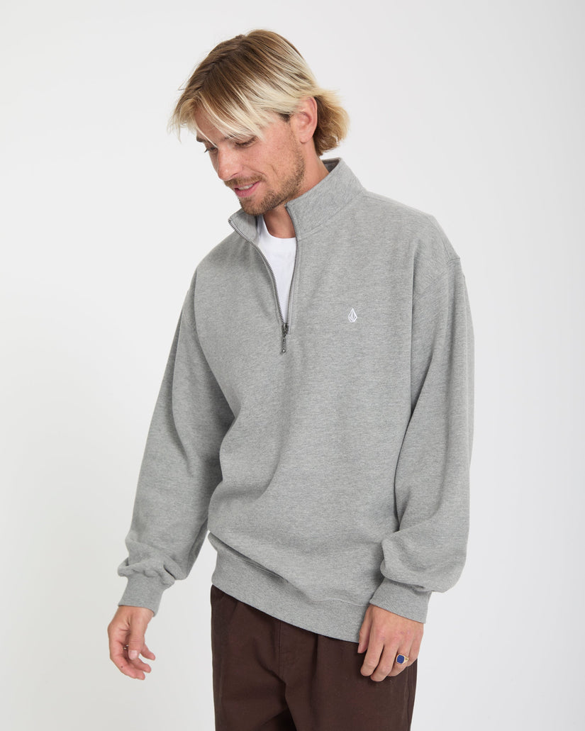 Sudadera con cremallera de 1/4 Single Stone - Heather Grey