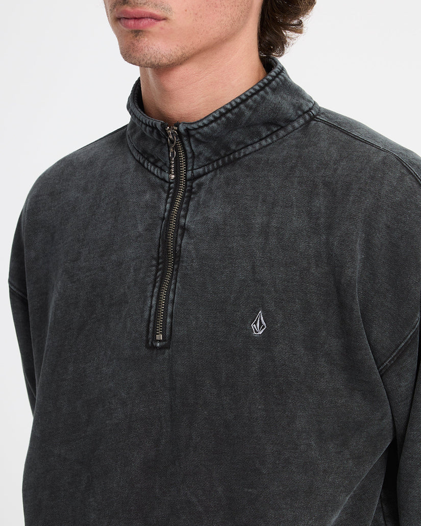 Sudadera con cremallera de 1/4 Single Stone - Light Acid Black