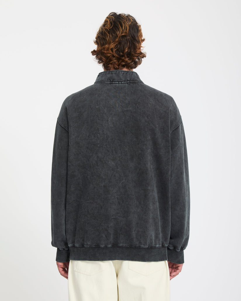 Sudadera con cremallera de 1/4 Single Stone - Light Acid Black
