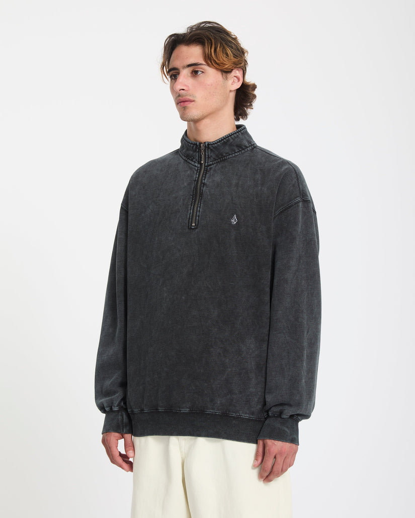 Sudadera con cremallera de 1/4 Single Stone - Light Acid Black