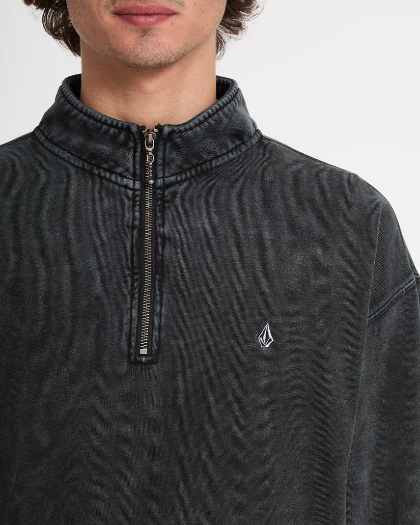 Sudadera con cremallera de 1/4 Single Stone - Light Acid Black