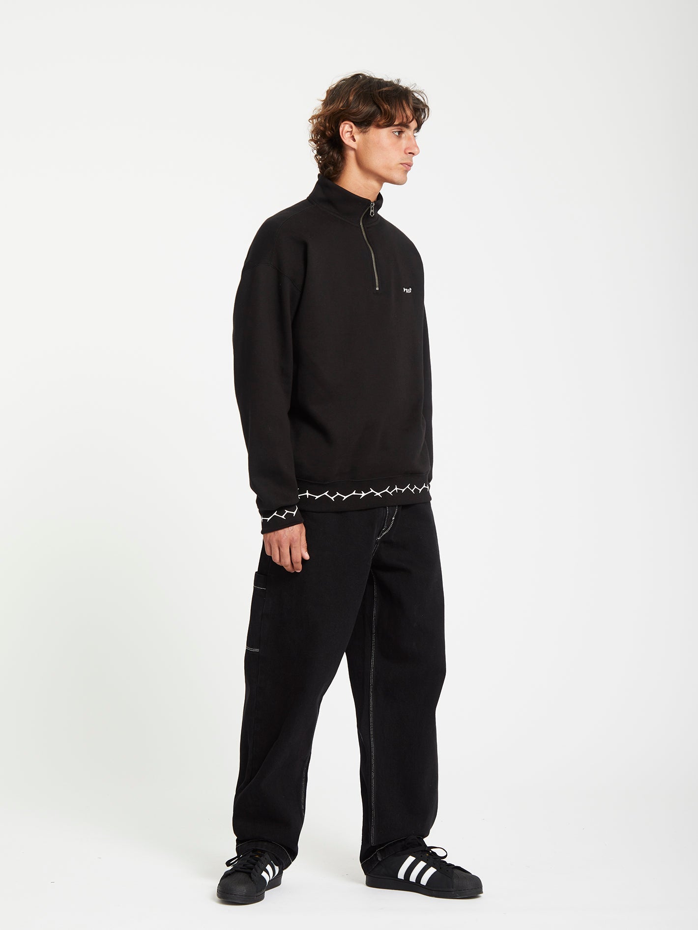 Sudadera Mocklov 1/2 Zip - Black - Hombre - Volcom España