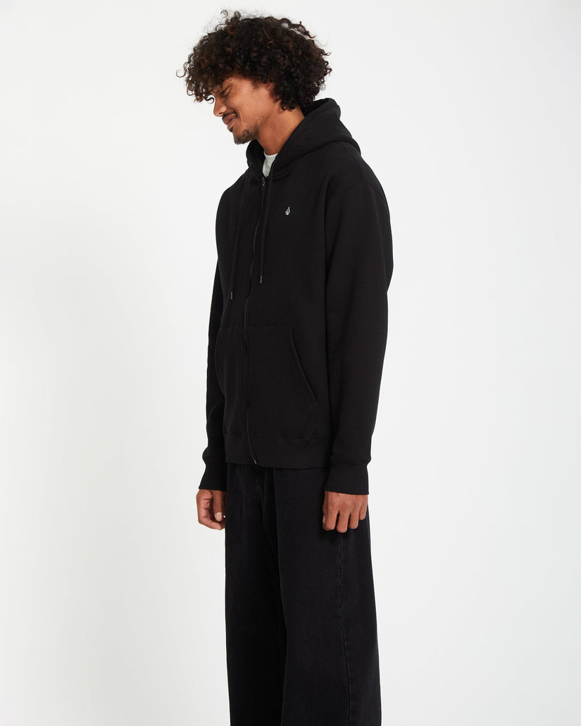 Sudadera con capucha y cremallera Single Stone - BLACK